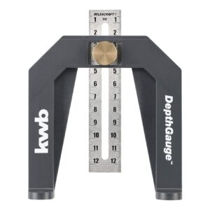 kwb Tiefenmesser/Tiefenlehre für Ober-Fräsen und Tischkreissägen inkl. 2 Mess-Skalen in cm und inch