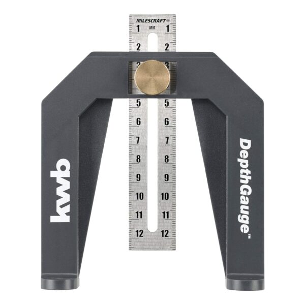 kwb Tiefenmesser/Tiefenlehre für Ober-Fräsen und Tischkreissägen inkl. 2 Mess-Skalen in cm und inch