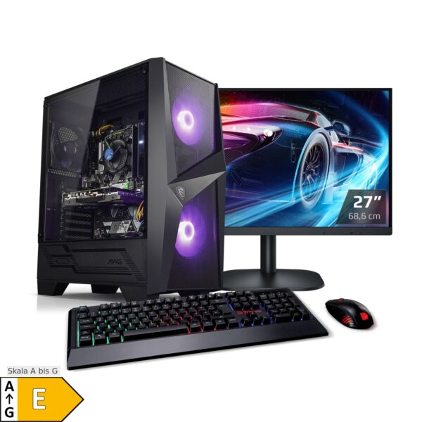 PC Set Gaming mit 27 Zoll TFT Raptor V AMD Ryzen 5 5600X