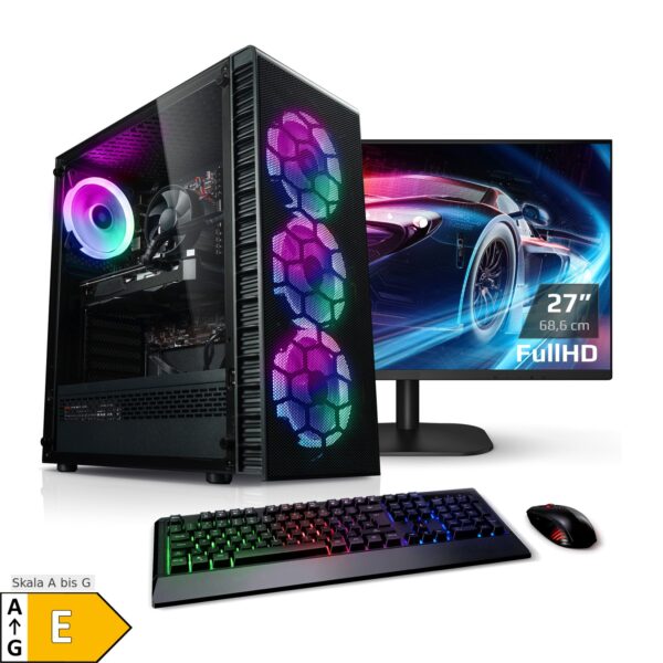 Gaming PC mit 27 Zoll TFT Viper IV AMD Ryzen 5 4600G