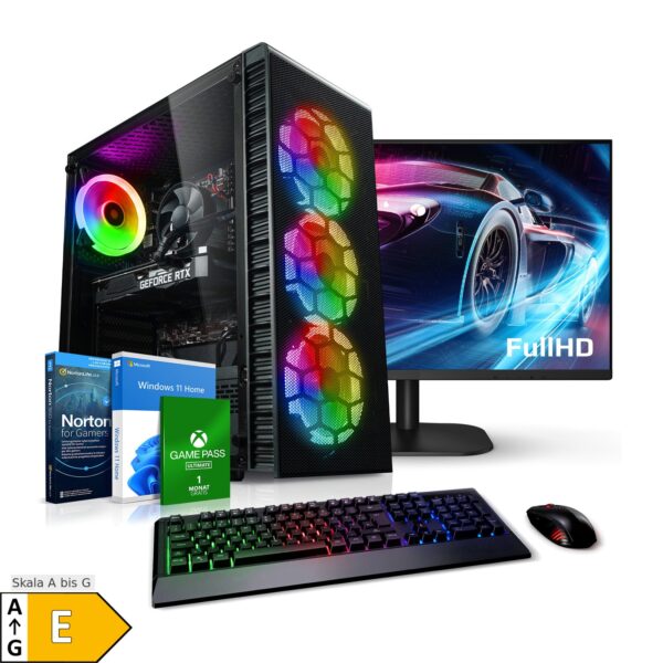 Gaming PC mit 27 Zoll TFT Viper IV AMD Ryzen 5 4600G