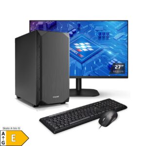 PC Set Gaming mit 27 Zoll TFT Silent Intel Core i5-12400