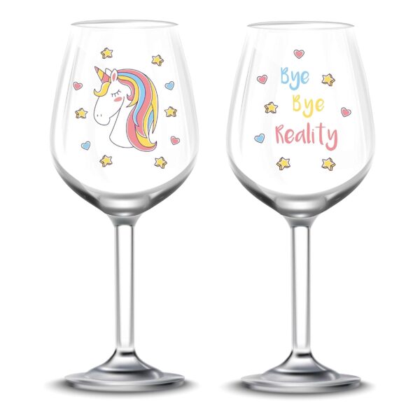 EinhornLiebe - Weingläser Set - Bye Bye Reality (2 Stück) Weinglas Glas Unicorn Einhorn