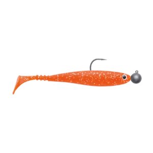 Jackson Zanderbait 12cm Rigged Orange Glitter Zanderangeln Gummifisch montiert