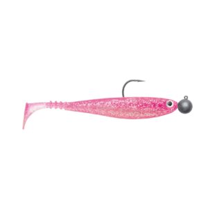 Jackson Zanderbait 14cm Rigged Pink Glitter Zanderangeln Gummifisch montiert