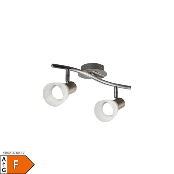 Deckenlampe 2er LED Spot E14 2x 5W 470lm warmweiß matt-nickel