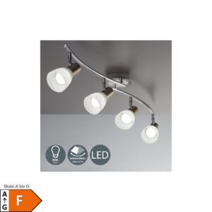 LED Deckenleuchte 4er Spot E14 4x 5W 470lm warmweiß matt-nickel