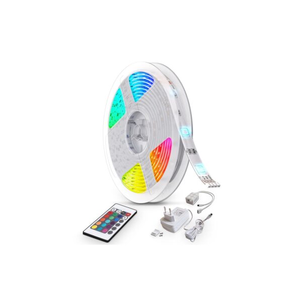 10m LED Band Streifen RGB Stripe Licht-Leiste 230V Fernbedienung