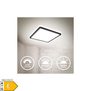 LED Deckenlampe Panel indirekt ultraflach schwarz