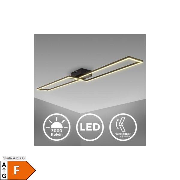 LED Deckenleuchte schwenkbar warmweiß schwarz 40W