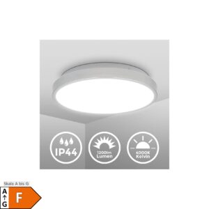 LED Deckenleuchte BAD 12W silber IP44 4.000K