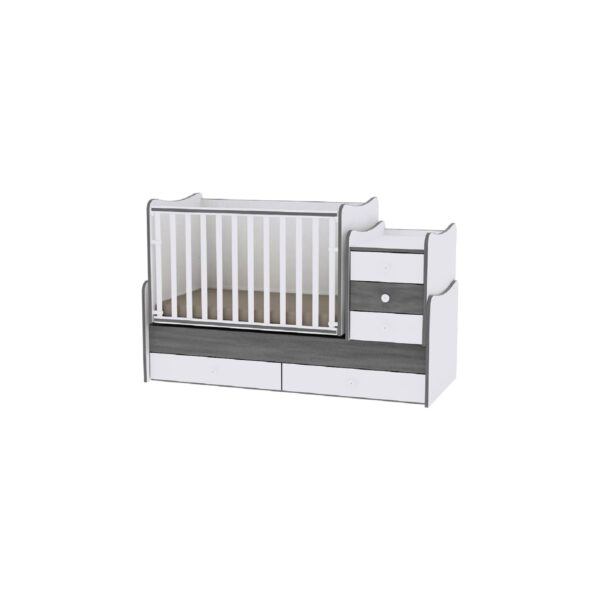 Lorelli Babybett Maxi Plus New Schaukelfunktion Jugendbett Schrank Schreibtisch dunkelgrau