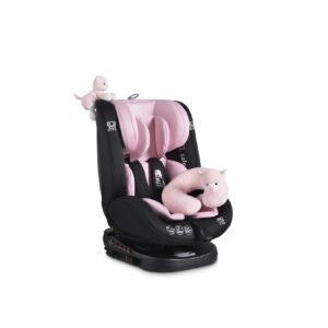 Moni Kindersitz Serengeti 0-36 kg Gruppe 0/1/2/3 Isofix Nackenkissen Plüschtier rosa