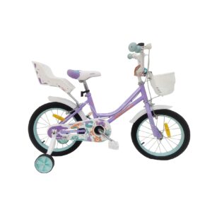 Makani Kinderfahrrad Norte 16 Zoll Stahlrahmen Puppenträger Frontkorb Stützräder lila