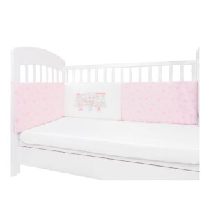 Kikkaboo Nestchen my Home Babybett 140 x 70 cm Bettumrandung 210 cm Baumwolle rosa