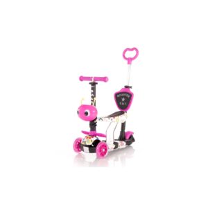 Lorelli Scooter Smart Plus 5 in 1 verstellbar PU Räder leuchten ABEC-7 Lager rosa Blumen