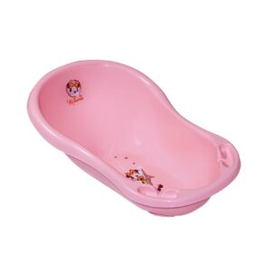 Lorelli Babybadewanne Comic 84 cm lang ergonomische Form Ablagefächer ab Geburt pink