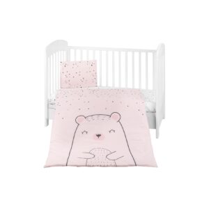 Kikkaboo Kinderbettwäsche Bär 5-teilig Decke 135 x 95 cm Kissen 45 x 35 cm Laken rosa