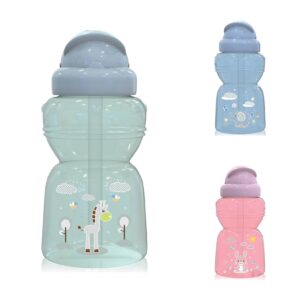 Baby Care Kinder Trinkflasche 325 ml Sport-Sipper Tiere Schutzdeckel Strohhalm grün