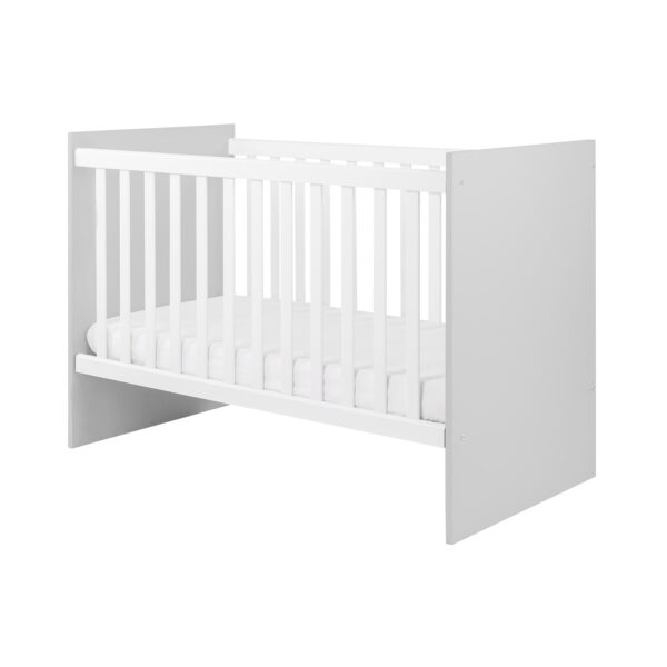 Kikkaboo Babybett Ayla 120 x 60 cm Gitterbett 3 Ebenen einstellbar Seitengitter grau