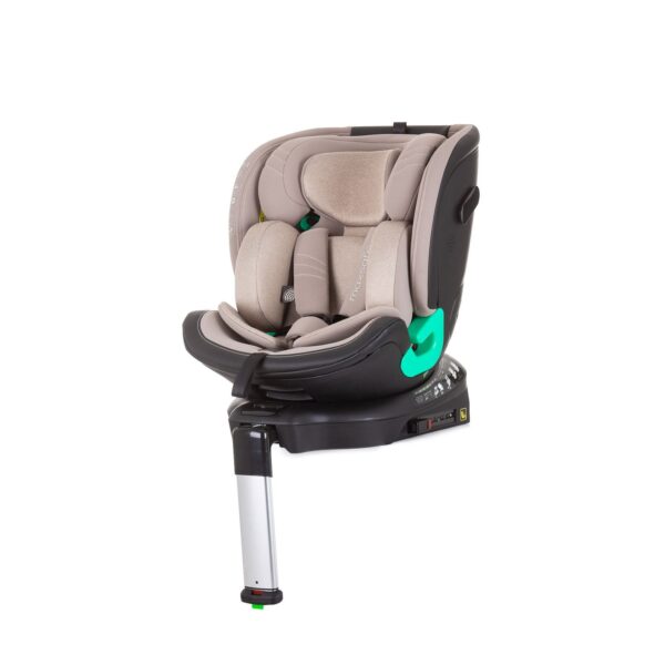 Chipolino Kindersitz i-Size Max Safe (40 - 150 cm) Stützbein Isofix 360° drehbar beige