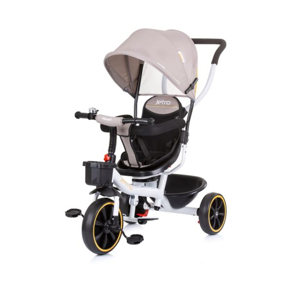 Chipolino 3in1 Dreirad Tricycle Jetro Sitz drehbar Schiebegriff Sicherheitsgurt beige braun