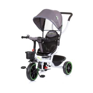 Chipolino 3in1 Dreirad Tricycle Jetro Sitz drehbar Schiebegriff Sicherheitsgurt hellgrau