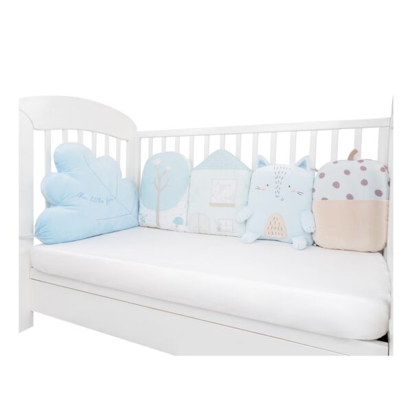 Kikkaboo Babykissen-Set 5-tlg. Plüsch Jersey Einzelkissen Maße 35 x 30 x 7 cm blau