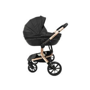 Kikkaboo Kombikinderwagen Irene 3 in 1 Babywanne Autositz Adapter Wickeltasche schwarz gold