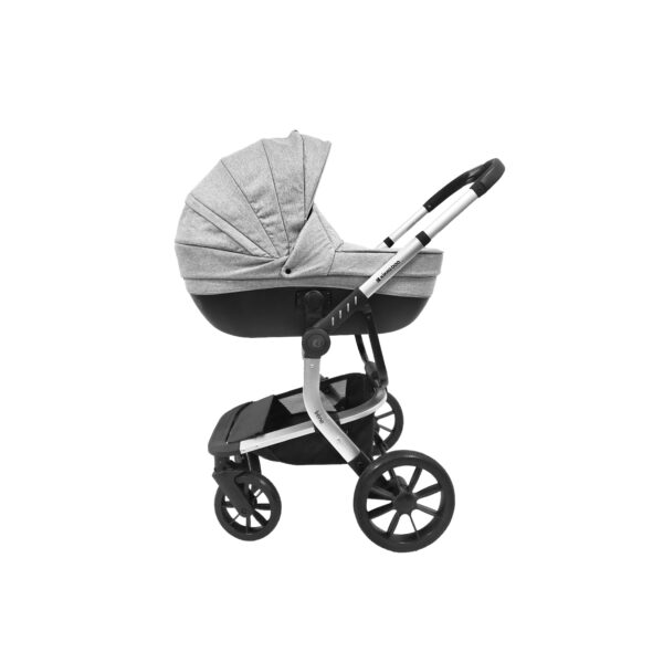 Kikkaboo Kombikinderwagen Irene 3 in 1 Babywanne Autositz Adapter Wickeltasche grau hellgrau