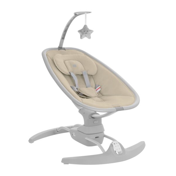 Kikkaboo Babywippe Spinny elektrisch Spielbogen Musikfunktion Fernbedienung Gurt beige