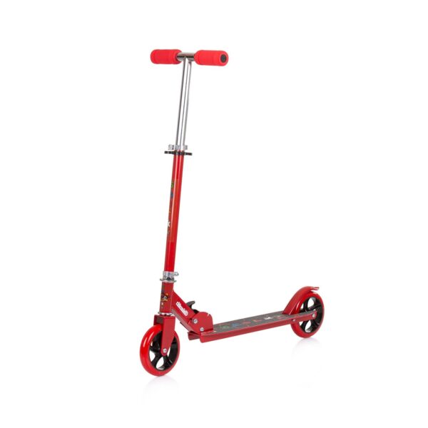 Chipolino Kinderroller Sharky klappbar PU Räder ABEC-7 Lager Bremse verstellbar rot