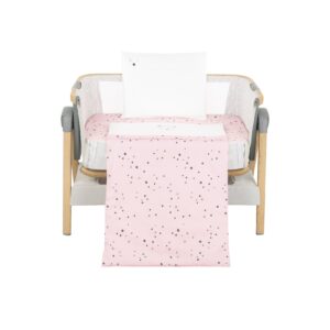 Kikkaboo Babybettwäsche Set Bear with me 3-teilig Decke 85 x 55 Kissen 45 x 35 rosa