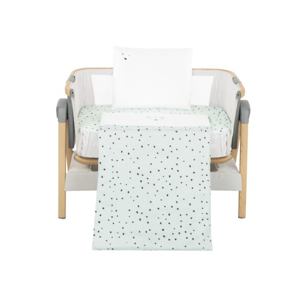 Kikkaboo Babybettwäsche Set Bear with me 3-teilig Decke 85 x 55 Kissen 45 x 35 grün