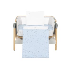 Kikkaboo Babybettwäsche Set Bear with me 3-teilig Decke 85 x 55 Kissen 45 x 35 blau