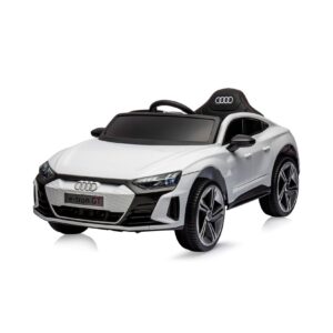 Chipolino Kinder Elektroauto Audi E-Tron Fernbedienung MP3- USB- Anschluss Gurt weiß