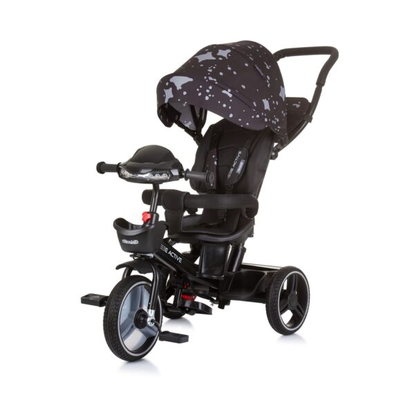 Chipolino Tricycle Dreirad Be Active 2 in 1 Sitz drehbar Musik Licht drehbar schwarz