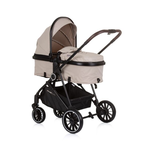 Chipolino Kinderwagen Aura 2 in 1 umbaubar Wickeltasche Sitz umkehrbar bis 22 kg beige