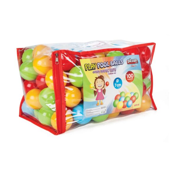 Pilsan Bällebad 06410 100 bunte Spielbälle 7 cm Durchmesser in Tasche mit Henkel