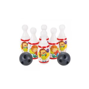 Pilsan Bowling Midi 06419 Kinder Bowlingspiel 6 Kegel und 2 Kugeln ab 10 Monate