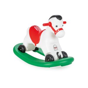 Rocking Horse mit Musik - Schaukelpferd und Rutscher 2 in 1 mit Rollen bis 50 kg