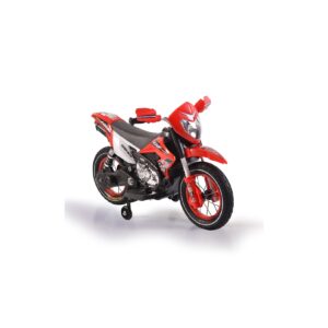 Moni Kinder Elektromotorrad Super Moto FB-6186 Luftreifen Musik Licht Stützräder rot