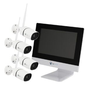 LUVISION WLAN Funk Kamera Set Überwachungssystem mit Monitor HDD-Rekorder & Cloud Speicher 4 bis 8 IP Kameras & App
