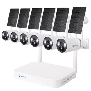 LUVISION Dual WLAN Solar Akku Überwachungssystem 10 Kanal NVR 2K / 4MP Überwachungskamera Mikrofon Cloud