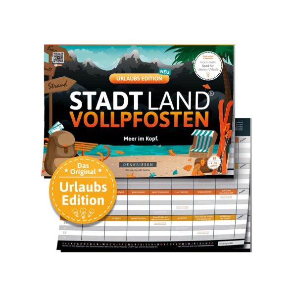 Denkriesen Spielware STADT LAND VOLLPFOSTEN® - Urlaubs Edition