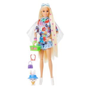 Barbie Extra Puppe Flower Power Anziehpuppe Modepuppe ausgefallene Outfits