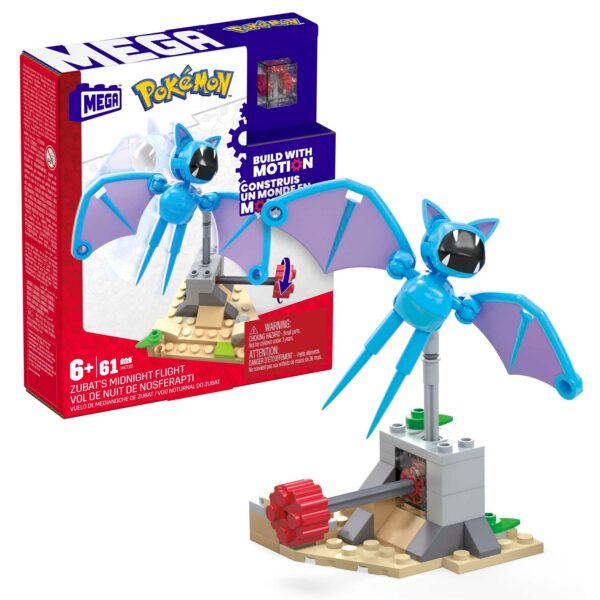 MEGA Pokémon Zubat Mitternachtsflug beweglich Bauset Figur Bausatz Bausteine