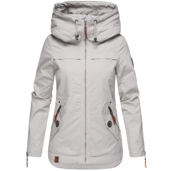 NAVAHOO Damen Moderner Outdoorjacke Übergangsparka aus Baumwolle mit Kapuze Wekoo