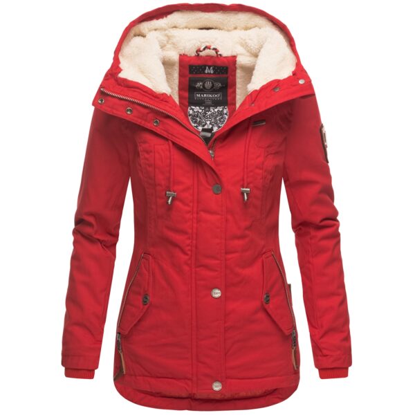 MARIKOO Damen Winterjacke Outdoor Baumwolljacke mit Kapuze Bikoo