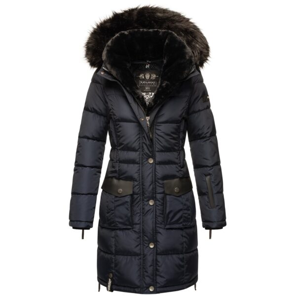 NAVAHOO Damen Stylischer Steppmantel Winter Parka mit edlem Fellimitat Sinja